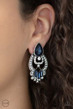 Load image into Gallery viewer, Glamour Gauntlet Blue Clip On Earrings