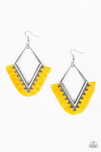 Load image into Gallery viewer, When in Peru Yellow Tassel Earrings