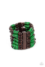 Load image into Gallery viewer, Vacay Vogue Green Wood Bracelet
