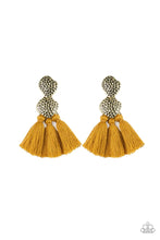 Load image into Gallery viewer, Tenacious Tassel Yellow Earrings