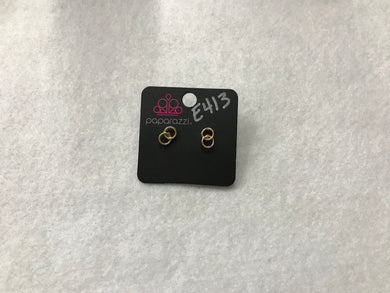 Starlet Shimmer Double Circles Gold Earrings #413