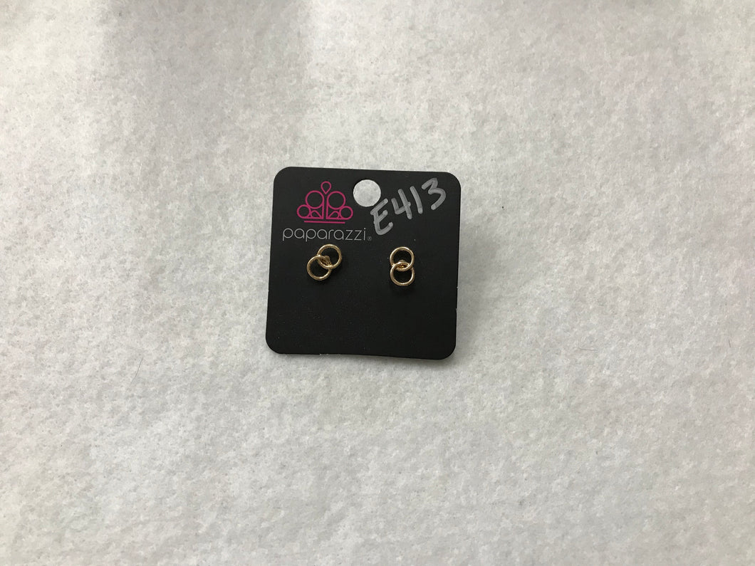 Starlet Shimmer Double Circles Gold Earrings #413