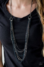 Load image into Gallery viewer, Moto Motivation Blue Necklace