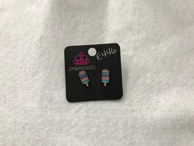 Starlet Shimmer Popsicle Pink/Blue/Purple Post Earrings #446