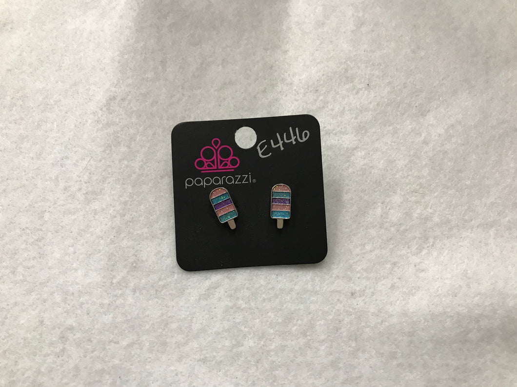 Starlet Shimmer Popsicle Pink/Blue/Purple Post Earrings #446