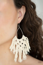 Load image into Gallery viewer, Oh Macrame Oh My White Earrings