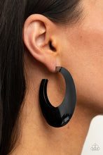 Load image into Gallery viewer, Going Oval Board Black Earrings