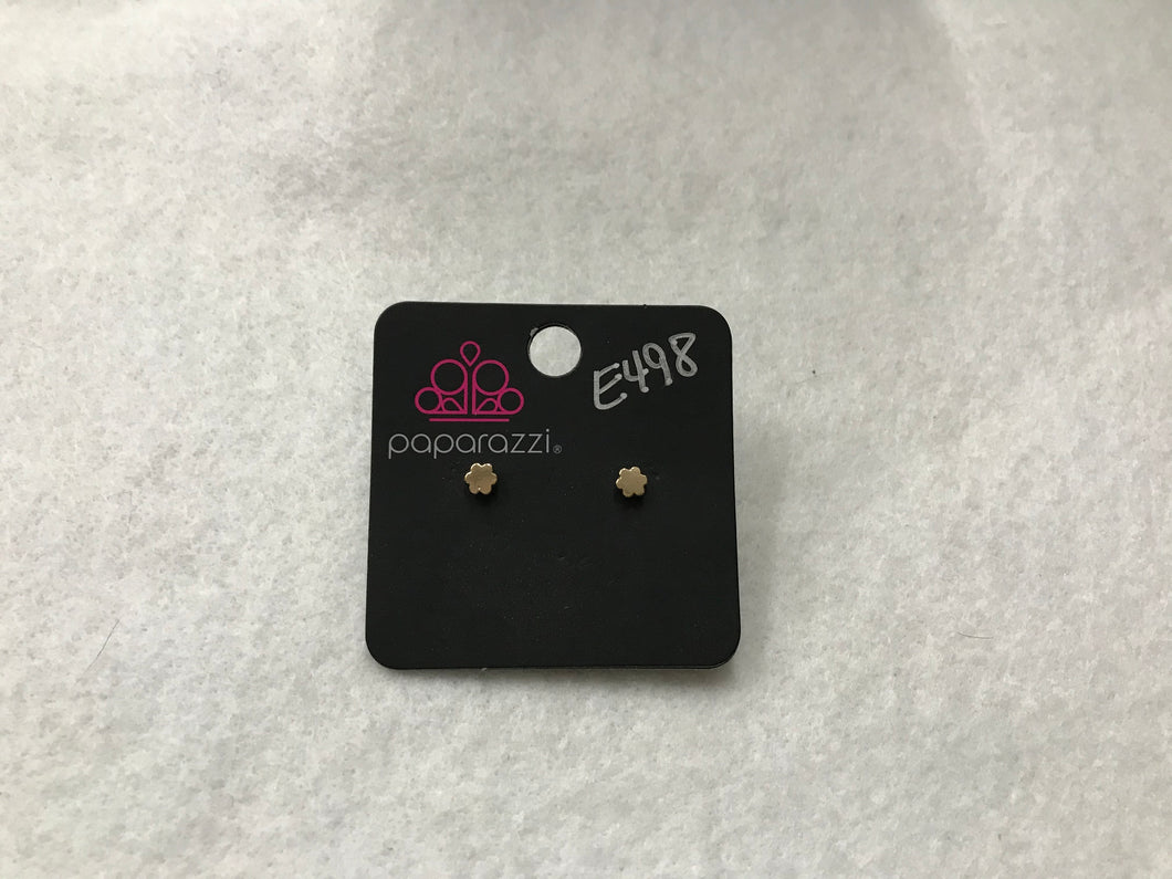 Starlet Shimmer Flower Gold Post Earrings #498