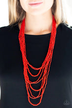 Load image into Gallery viewer, Totally Tonga Red Seed Bead Necklace