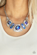 Load image into Gallery viewer, Futuristic Fashionista Blue Necklace