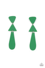Load image into Gallery viewer, Retro Redux Green Post Earrings