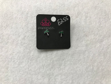 Starlet Shimmer Palm Trees Green Post Earrings #255