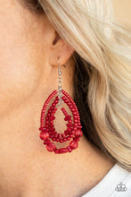 Load image into Gallery viewer, Prana Party Red Earrings Seed Beads