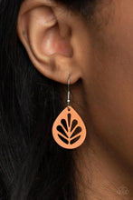 Load image into Gallery viewer, Leaf Yourself Wide Open Orange Earrings