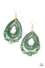 Load image into Gallery viewer, Prana Party Green Seed Bead Earrings