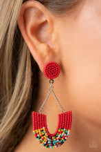 Load image into Gallery viewer, Make It a Rainbow Red Seed Bead Earrings