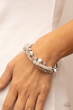 Load image into Gallery viewer, Whimsically Whirly White Coil Bracelet