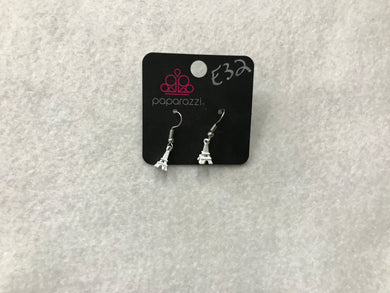 Starlet Shimmer Eiffel Tower White Earrings #32
