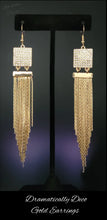 Load image into Gallery viewer, Dramatically Deco Gold Earrings