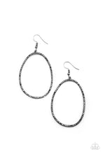 Load image into Gallery viewer, Oval Ruled Black Earrings