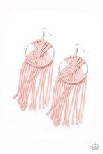 Load image into Gallery viewer, Macrame, Myself and I Pink Earrings