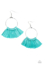 Load image into Gallery viewer, Peruvian Princess Blue Tassel Earrings