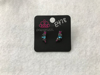 Starlet Shimmer Crown Hot Pink/Purple/Blue Earrings #478