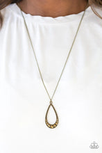 Load image into Gallery viewer, Teardrop Tease Brass Necklace