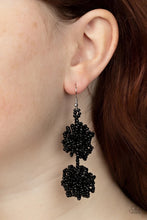 Load image into Gallery viewer, Celestial Collision Black Seed Bead Earrings
