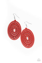 Load image into Gallery viewer, Tropical Retreat Red Wood Earrings
