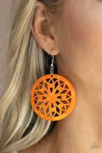 Load image into Gallery viewer, Ocean Canopy Orange Wood Earrings