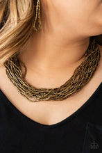 Load image into Gallery viewer, The Speed of Starlight Brass Seed Bead Necklace