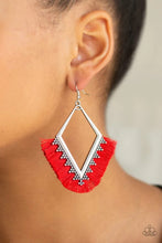 Load image into Gallery viewer, When In Peru Red Tassel Earrings