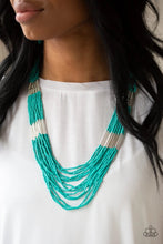 Load image into Gallery viewer, Let It Bead Blue Seed Bead Necklace