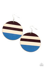 Load image into Gallery viewer, Yacht Party Blue Wood Earrings