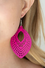 Load image into Gallery viewer, One Beach At A Time Pink Wood Earrings