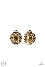 Load image into Gallery viewer, Flowering Dazzle Brass Clip On Earrings