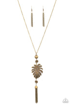 Load image into Gallery viewer, Palm Promenade Brass Necklace