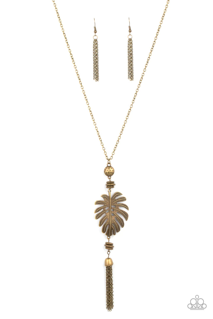 Palm Promenade Brass Necklace