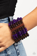 Load image into Gallery viewer, Vacay Vogue Purple Wood Bracelet