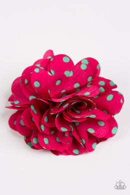 Polka and Petals Pink/Green Hair Clip