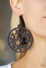 Load image into Gallery viewer, Cosmic Paradise Brown Wood Earrings