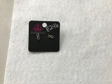 Starlet Shimmer Gem Infinity White Post Earrings #246