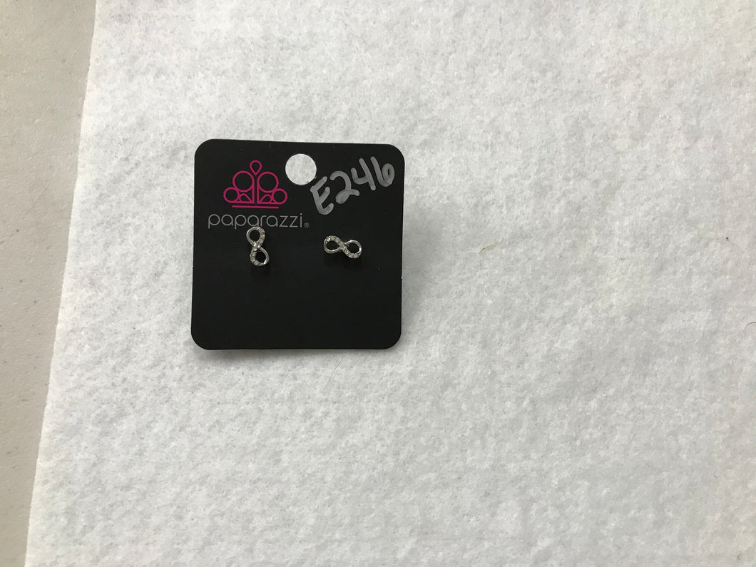 Starlet Shimmer Gem Infinity White Post Earrings #246