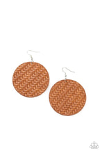 Load image into Gallery viewer, Plaited Plains Brown Leather Earrings