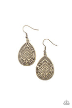 Load image into Gallery viewer, Mayan Mecca Brass Earrings