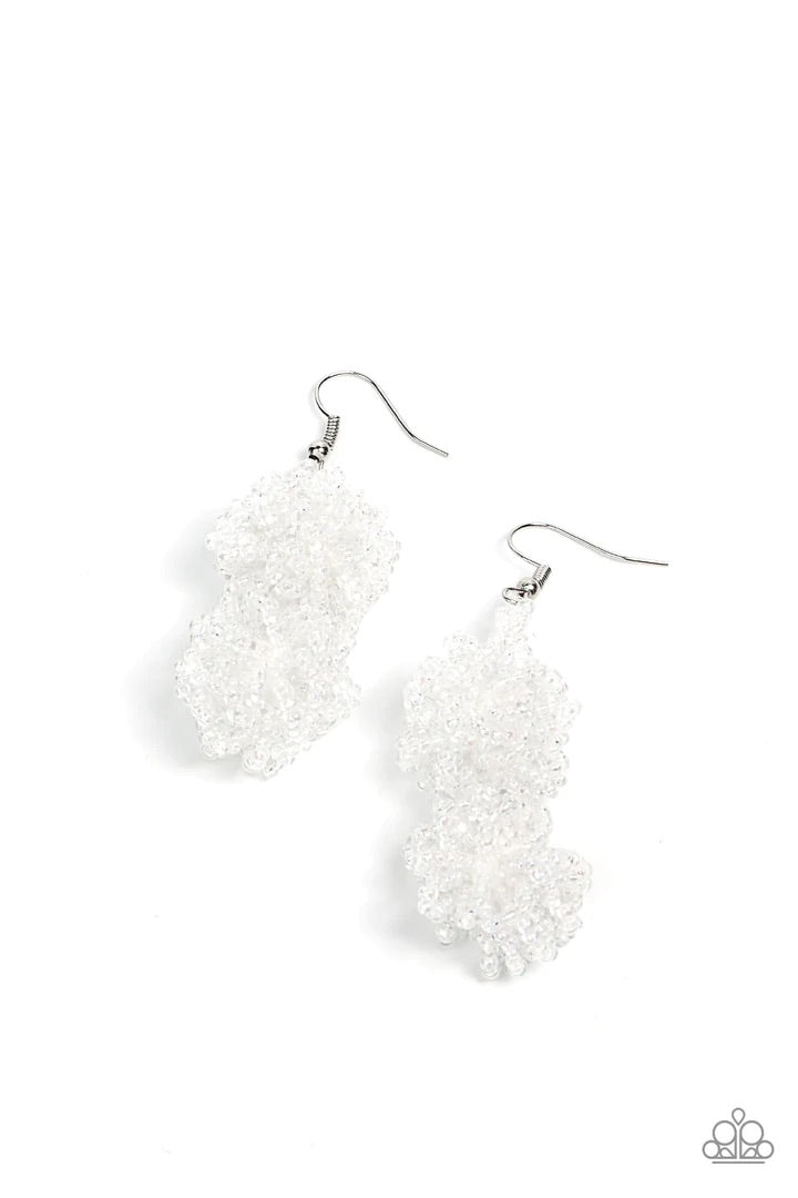 Celestial Collision Multi/White Seed Bead Earrings