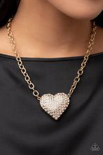 Load image into Gallery viewer, Heartbreakingly Blingy Gold Necklace