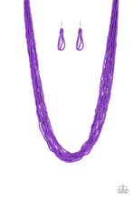 Load image into Gallery viewer, Congo Colada Purple Seed Bead Necklace