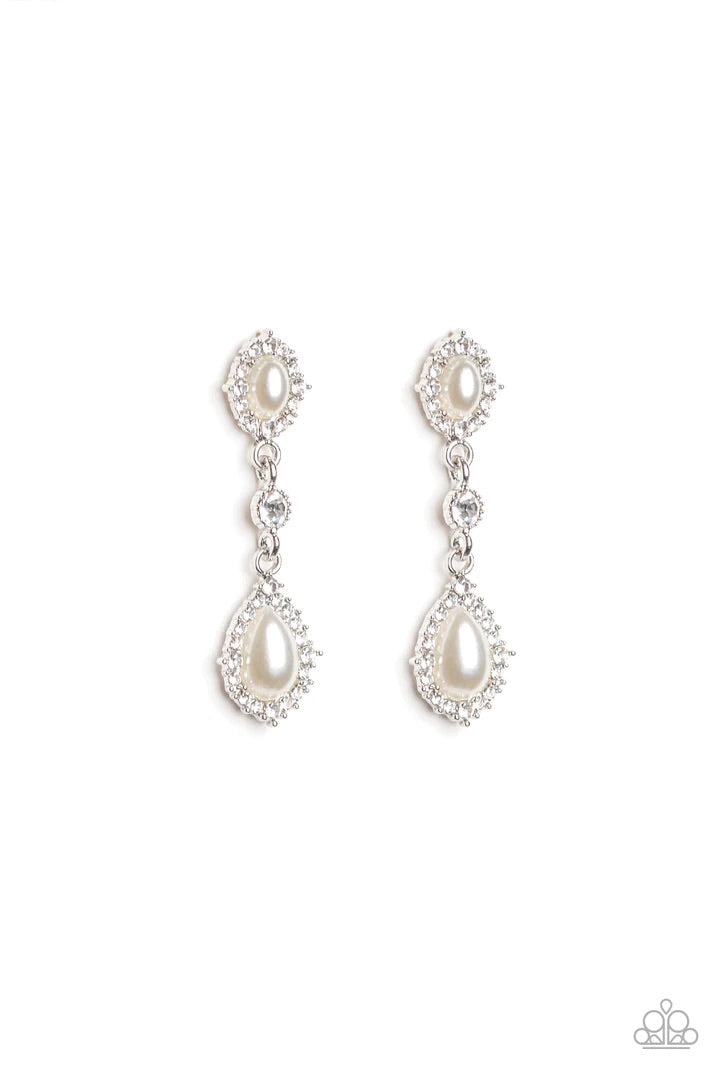 All Glowing White Post Earrings